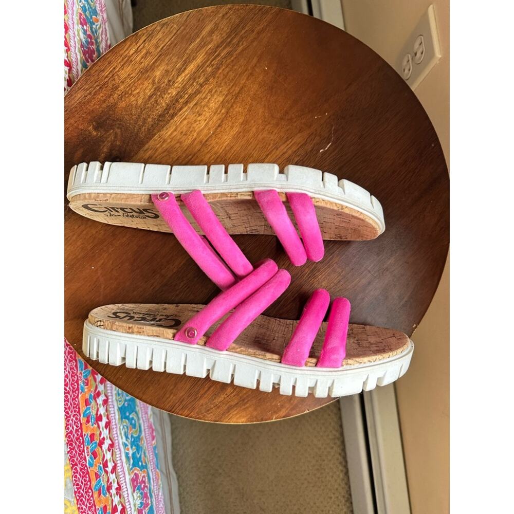 Circus by Sam Edelman Narina Pink Platform Sandals Lug Sole Size 8 Barbiecore - Picture 8 of 8